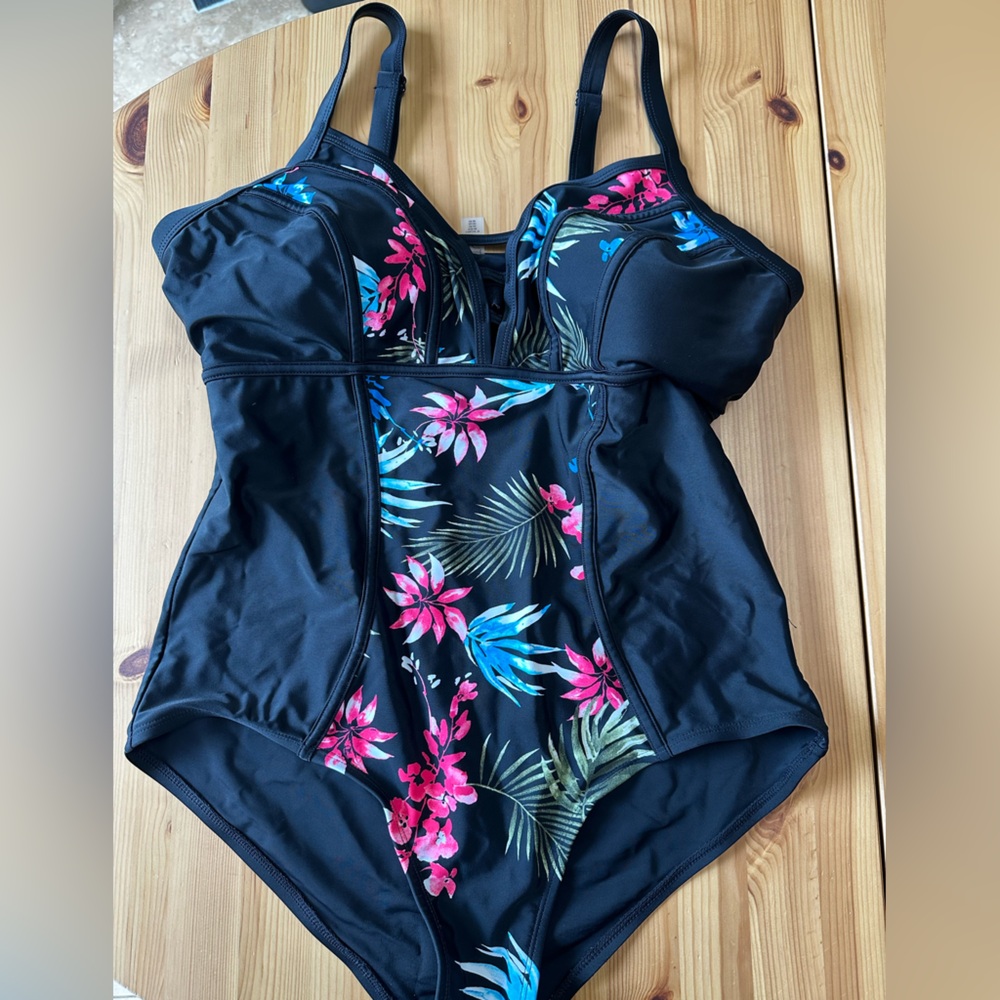 Cactus Black Floral One Piece